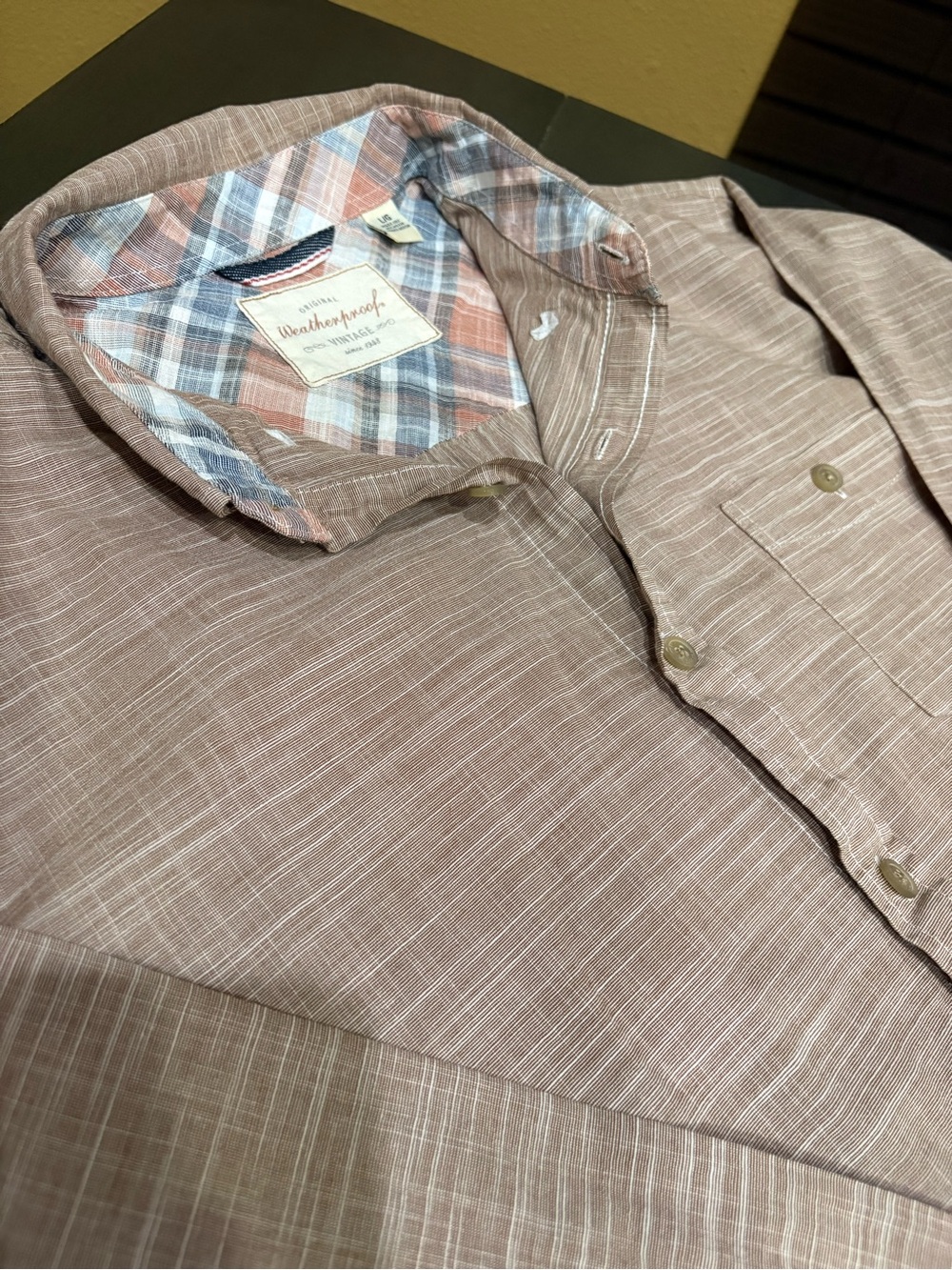 Weatherproof Men's Plaid Button-Down Shirt -Size L